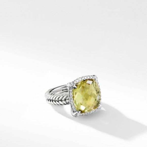 Gently used 14mm David Yurman lemon citrine Chatelaine ring size 6.5 - Picture 8 of 8
